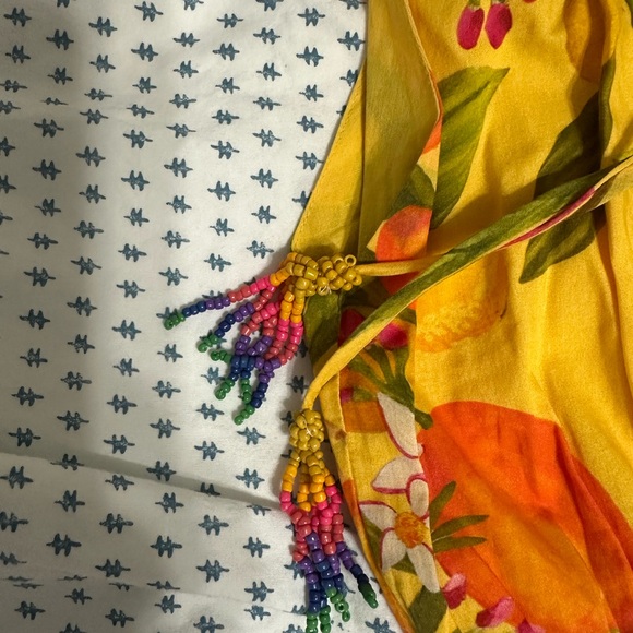 Farm Rio Colorful Mixed Tiered Halter Maxi Dress - Picture 2 of 3